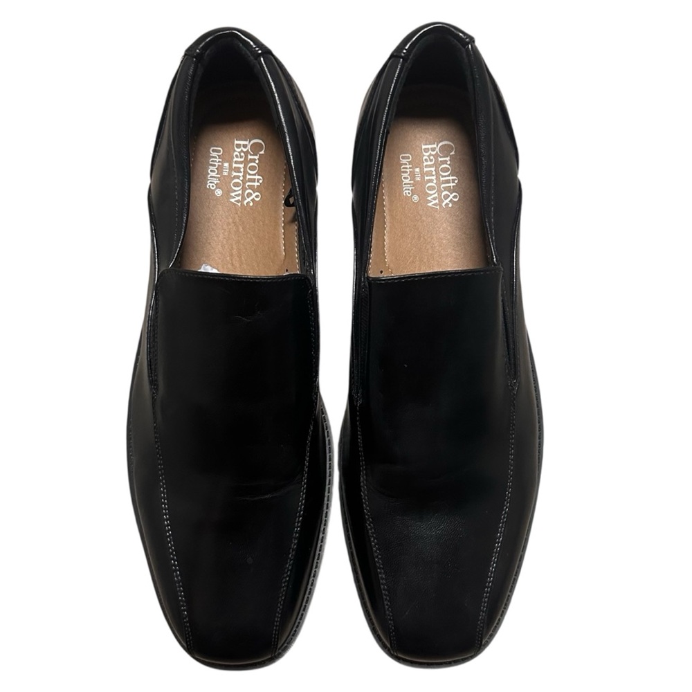 Croft & Barrow Ortholite Mens Slip On Dress Shoes 10.5 Med Perry Black